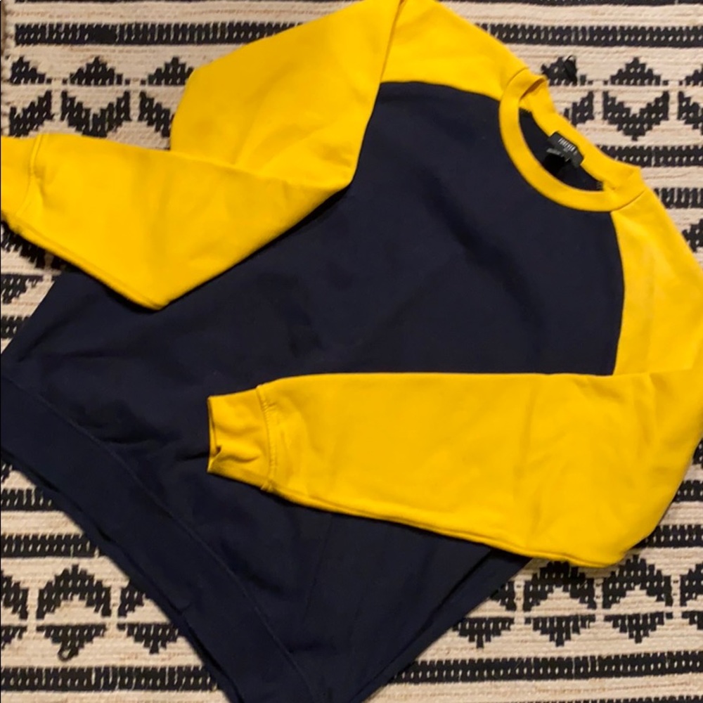 Men’s Forever 21 Yellow & Blue Crew Sweatshirt